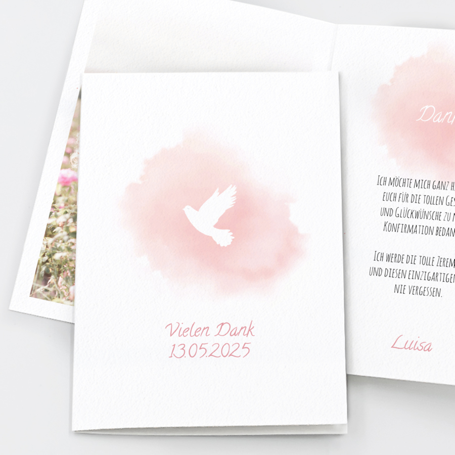 Aquarelltaube Danksagung Konfirmation