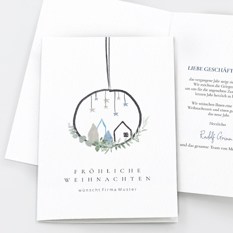 Illustrativer Kranz Weihnachtskarte