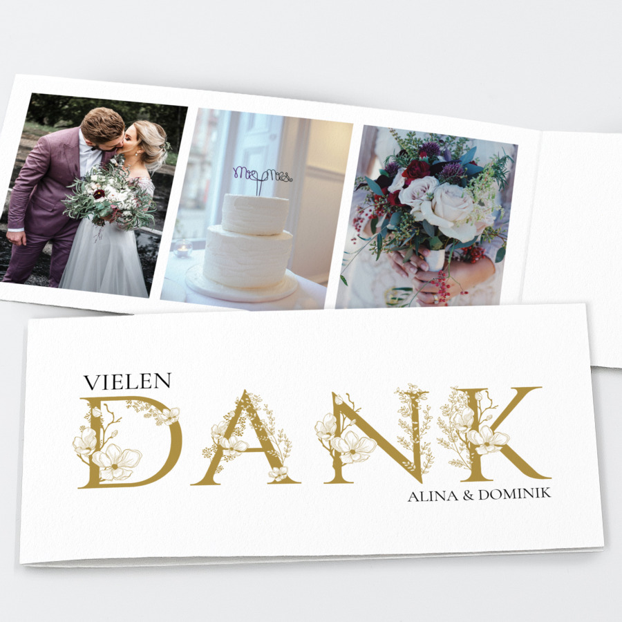 Magnolia Dankeskarte Hochzeit