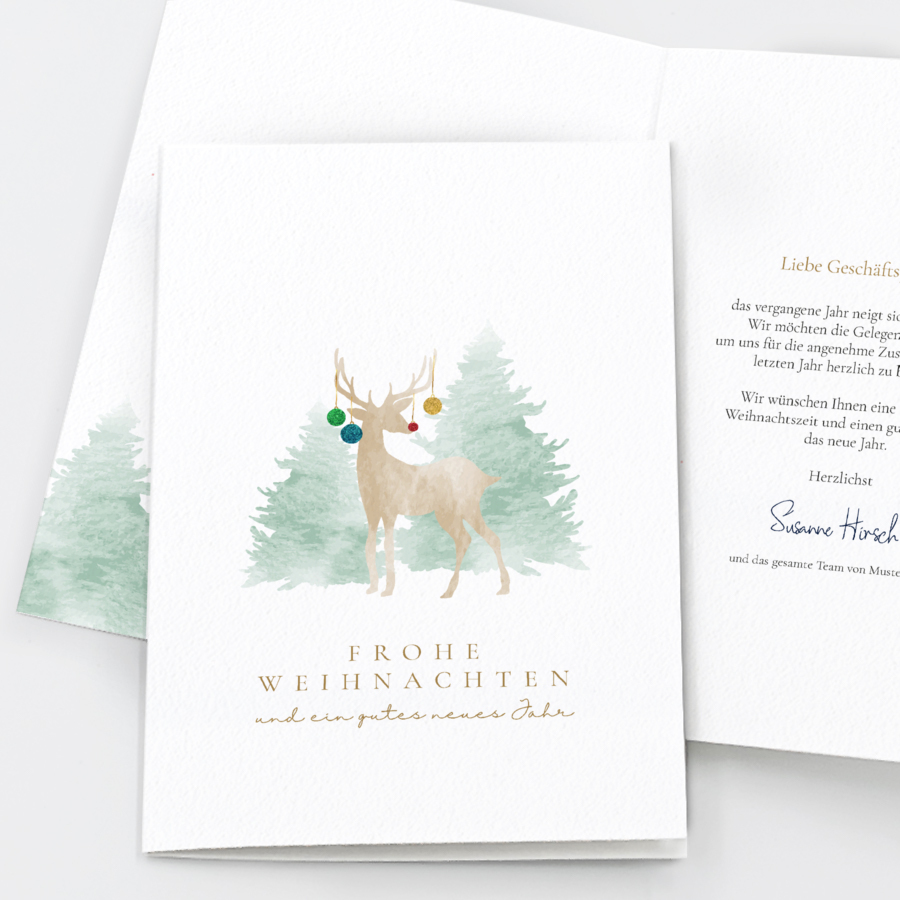 Waldweihnacht Geschäftliche Weihnachtskarte