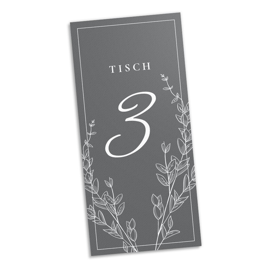 Simply Chic Tischnummer Hochzeit