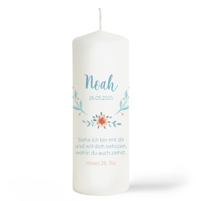 Bunte Zweige Kommunionkerze