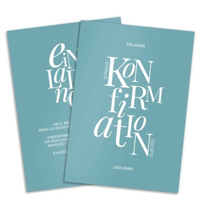 Schriftzug Einladungskarte Konfirmation