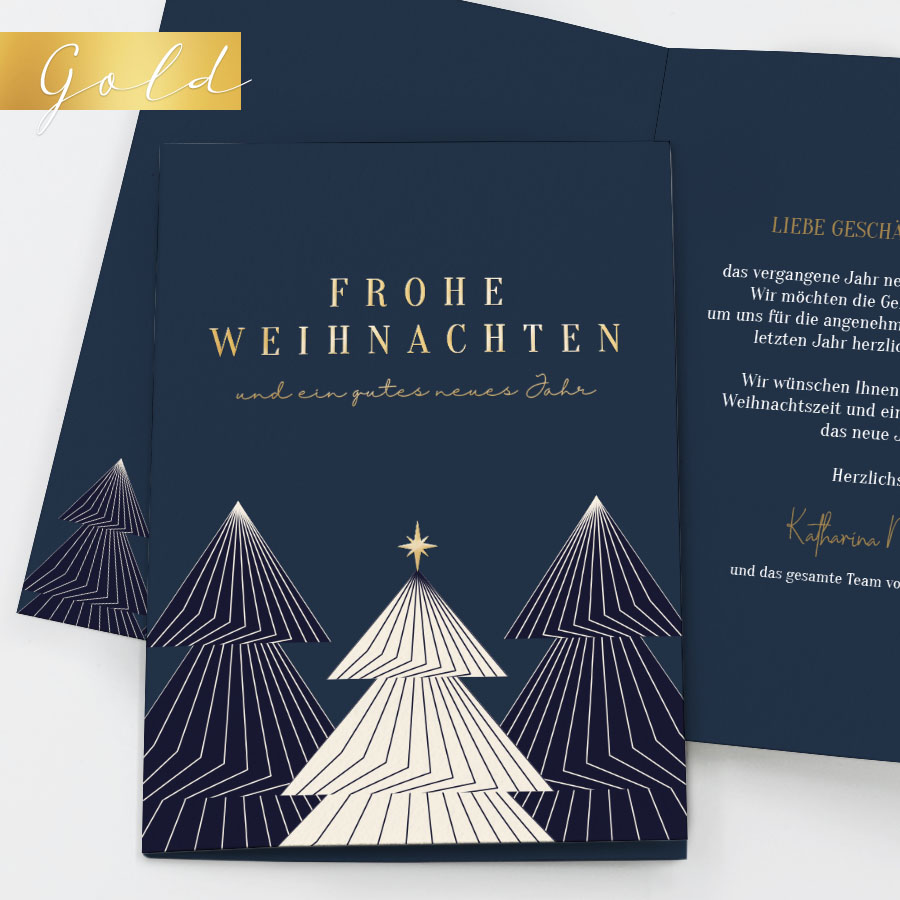 Moderne Bäume Geschäftliche Weihnachtskarte
