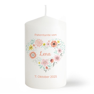 Herzchen Patenkerze