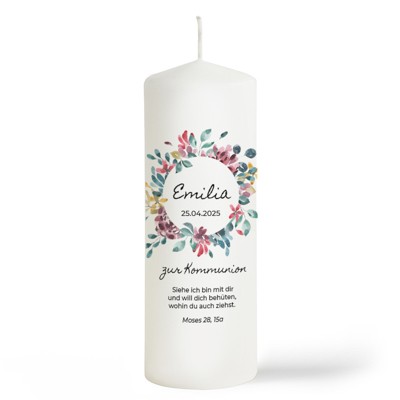 Blütenkranz Kommunionkerze