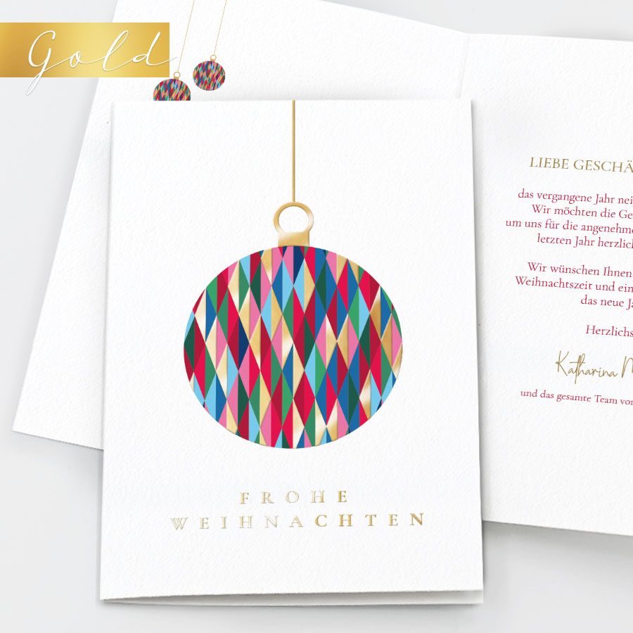 Bunte Kugel Geschäftliche Weihnachtskarte