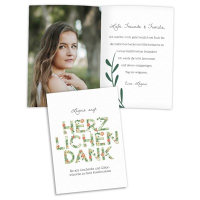 Fleur Danksagung Konfirmation