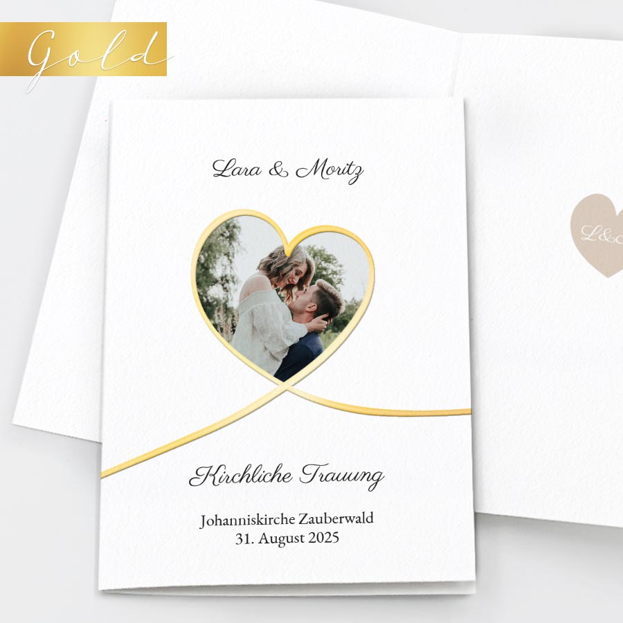 Goldherz Kirchenheft Hochzeit