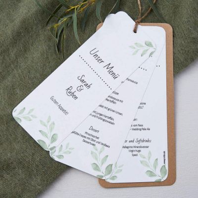 Liebesbote Menükarte Hochzeit