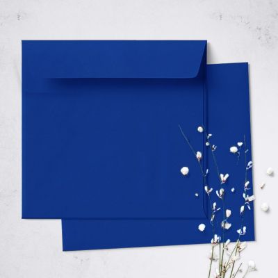 Umschlag für quadratische Karte Royalblau, 150 x 150 mm Busta